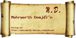 Mehrwerth Demjén névjegykártya